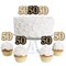 Big Dot of Happiness Adult 50th Birthday - Gold - Dessert Cupcake Toppers - Birthday Party Clear Treat Picks - Set of 24